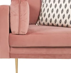 Savanna fåtölj - Rosa (sammet)/mässing
