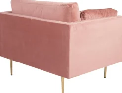 Savanna fåtölj - Rosa (sammet)/mässing