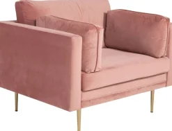 Savanna fåtölj - Rosa (sammet)/mässing