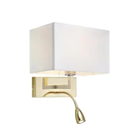 Savoy Vägglampa - Mässing/Vit