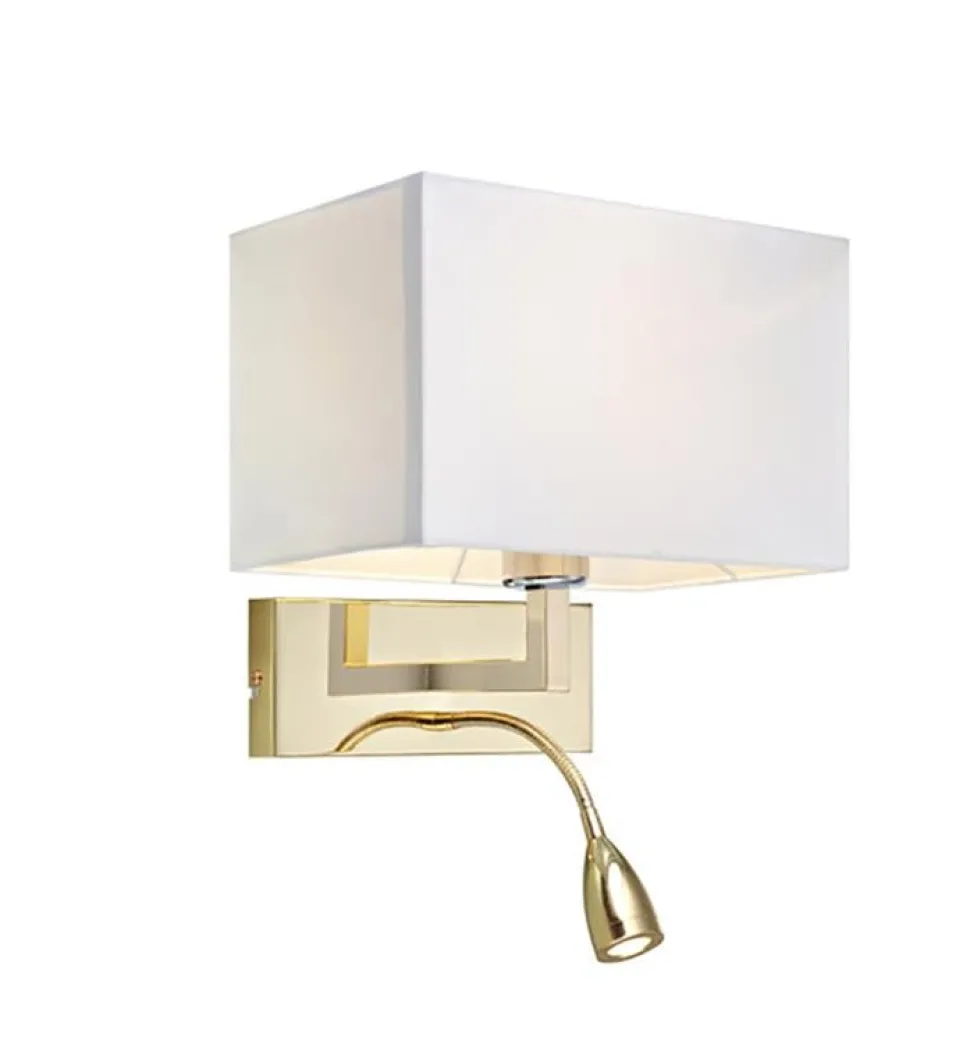 Savoy Vägglampa - Mässing/Vit