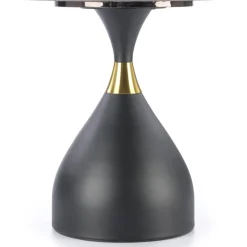 Scalita soffbord Ø50 cm - Svart marmor/svart/guld