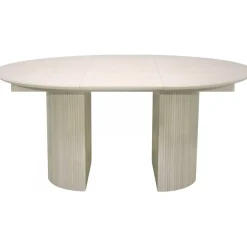 Scarlett matbord ø120 cm - Vitpigmenterad ek + Möbeltassar