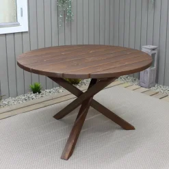 Scottsdale matbord Ø112 cm - Brun + Rengöringsmedel för utemöbler