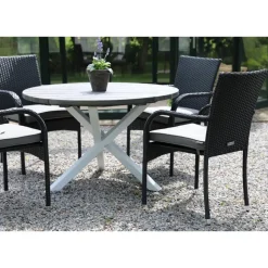 Scottsdale matbord Ø112 cm - Shabby Chic Grå/Vit