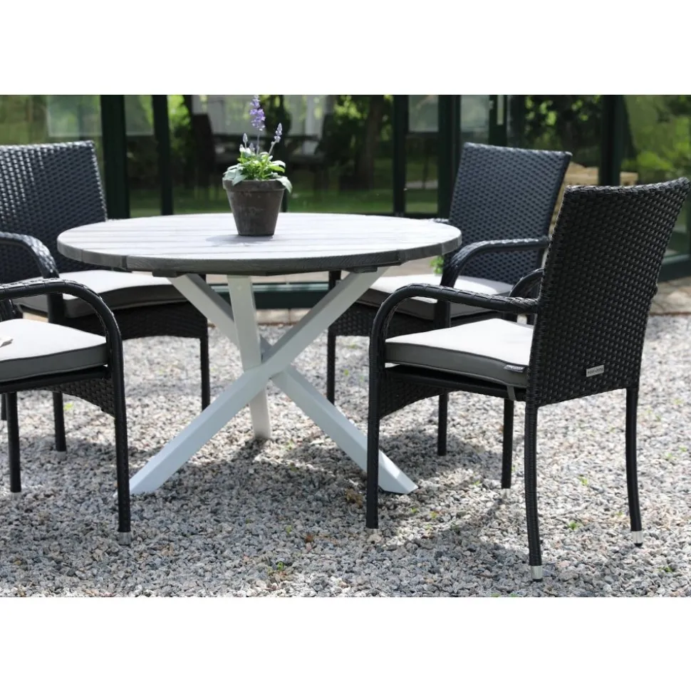 Scottsdale matbord Ø112 cm - Shabby Chic Grå/Vit