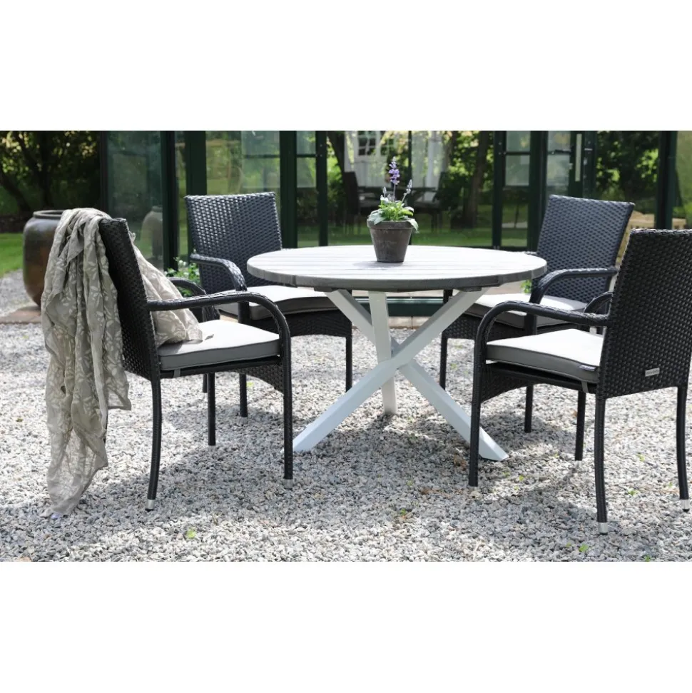 Scottsdale matbord Ø112 cm - Shabby Chic Grå/Vit