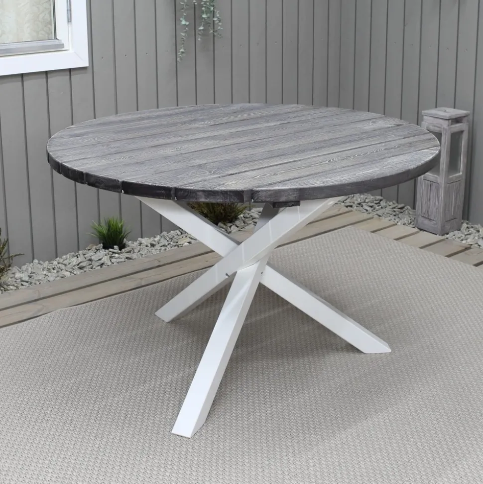 Scottsdale matbord Ø112 cm - Shabby Chic Grå/Vit