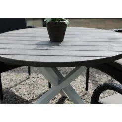 Scottsdale matbord Ø112 cm - Shabby Chic Grå/Vit + Rengöringsmedel för utemöbler