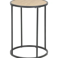 Seaford sidobord Ø40 cm - Ek/svart