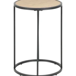 Seaford sidobord Ø40 cm - Ek/svart