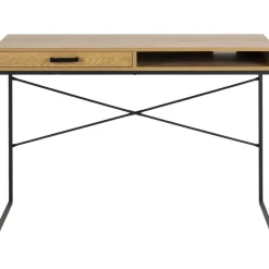 Seaford skrivbord 110 cm - Ek/svart + Möbeltassar