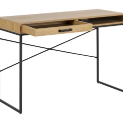 Seaford skrivbord 110 cm - Ek/svart + Möbeltassar