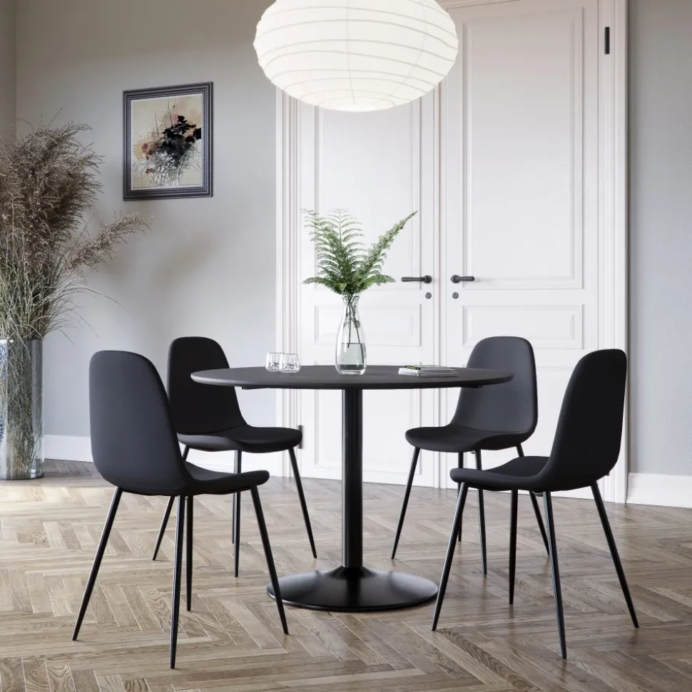 Seat matgrupp, matbord med 4 st Carisma matstolar - Svart + 3.00 x Möbeltassar