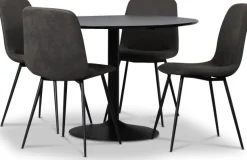 Seat matgrupp, matbord med 4 st Smokey matstolar - Svart/Vintage + 4.00 x Stolsdyna