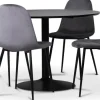 Seat matgrupp, matbord med 4 st Carisma sammetsstolar - Svart/Grå + 4.00 x Stolsdyna