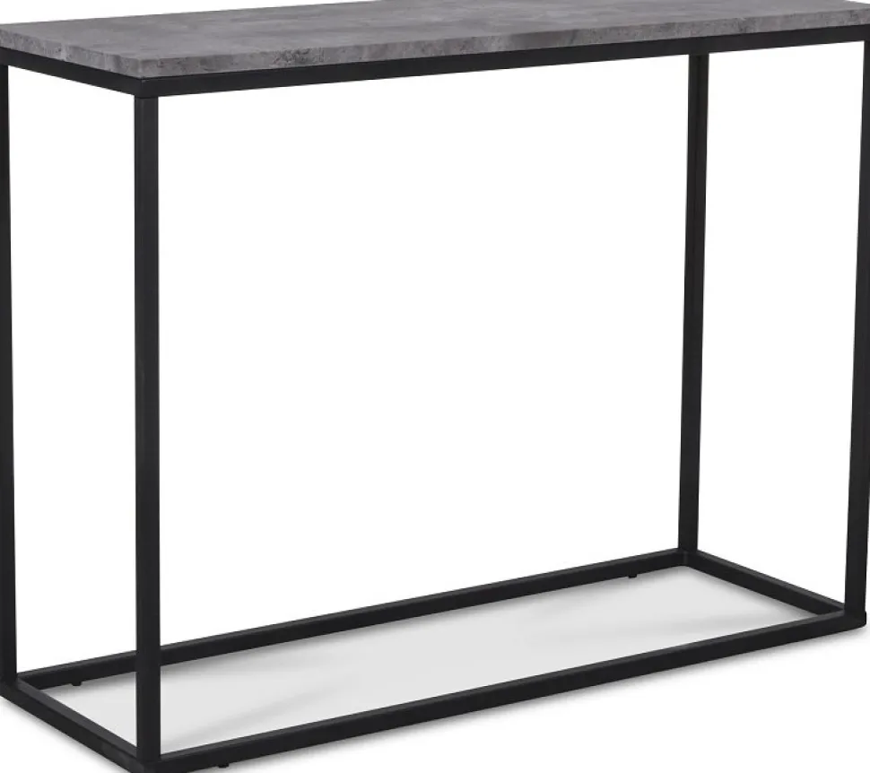 Shanghai konsolbord 110 x 30 cm - Cementimitation / Svart + Möbeltassar