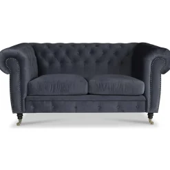 Sheffield Chesterfield 2-sits - Grå (sammet)