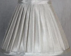 Siden veckad lampskärm E14 - Grå