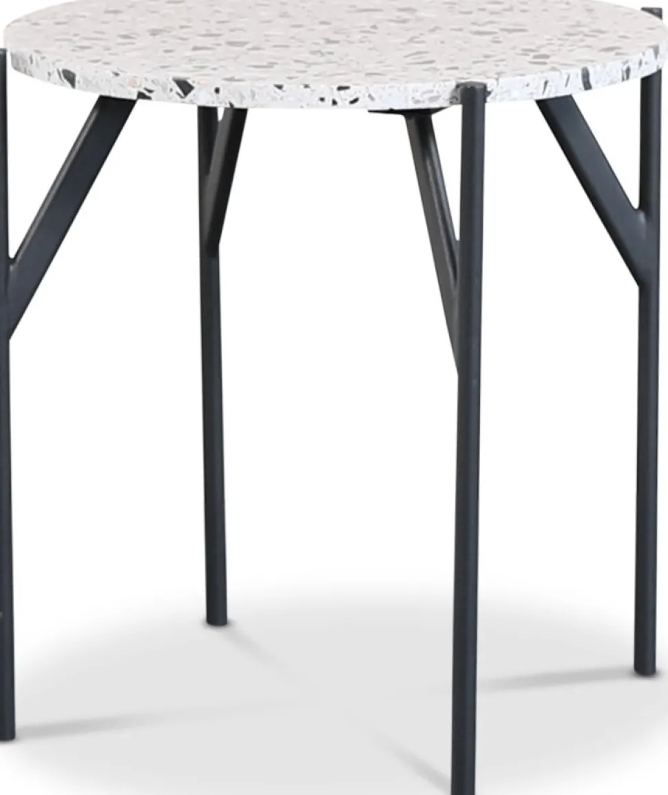 Sidobord Ø50 cm - Terrazzo sten