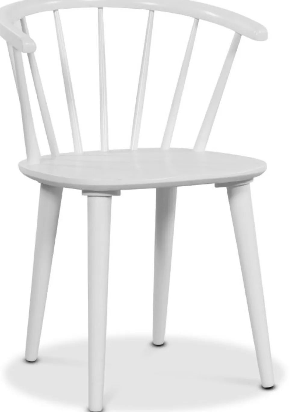 Signum matgrupp Slagbord vit/ek med 4 st vita fredrik pinnstolar med karm + 4.00 x Stolsdyna