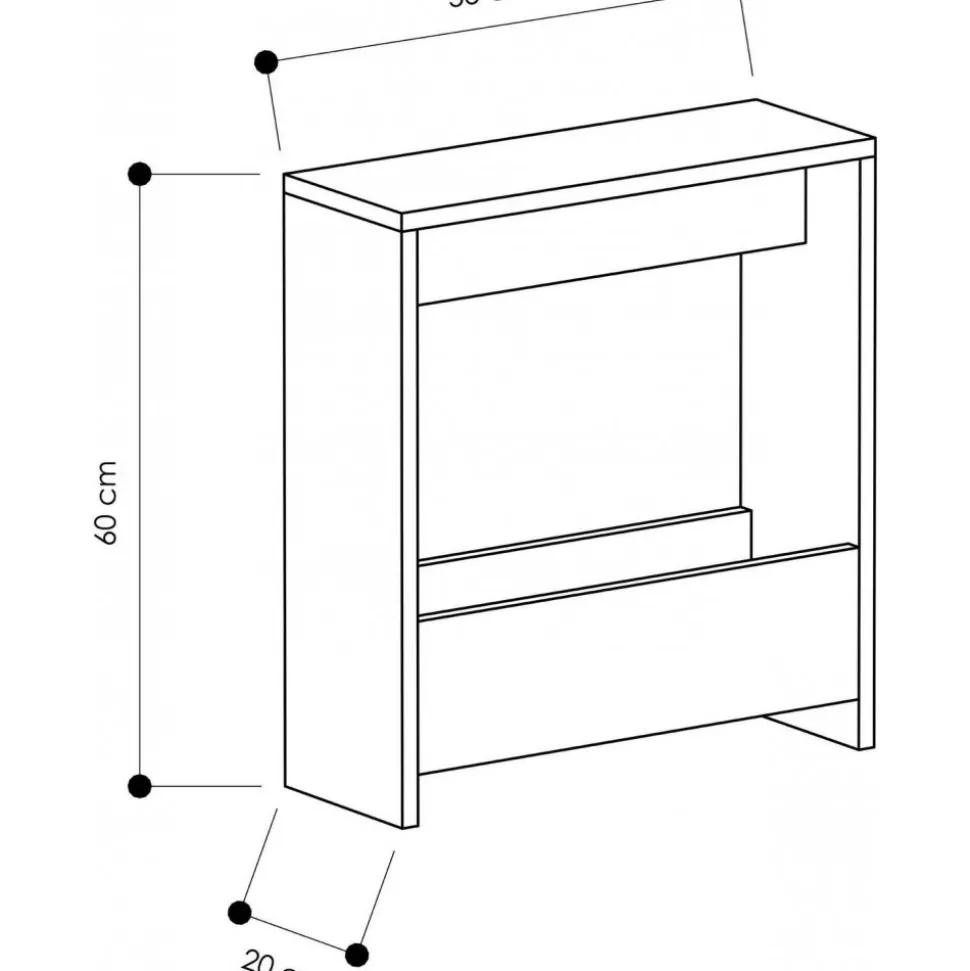 Simpi sidobord - Vit