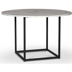 Sintorp runt matbord Ø115 cm - Vit marmor (Exklusivt laminat) + Fläckborttagare för möbler