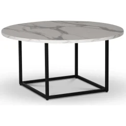 Sintorp runt soffbord Ø90 cm - Vit marmor (Exklusivt laminat) + Fläckborttagare för möbler