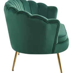 2-sits soffa grön/mässing - Kingsley + Textilrengöring för möbler