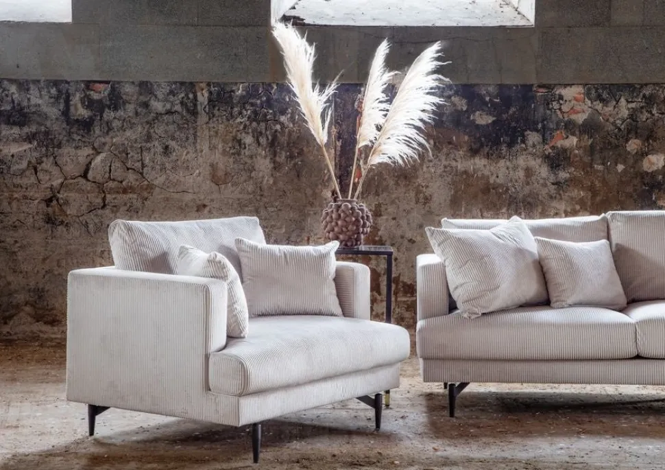 3-sits soffa i beige manchester - Hedlunda