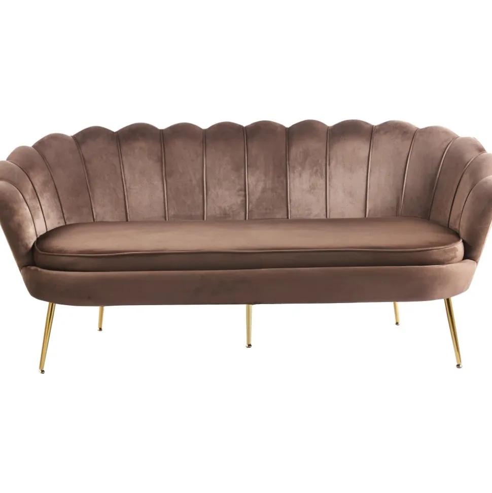 3-sits soffa i brun sammet - Kingsley