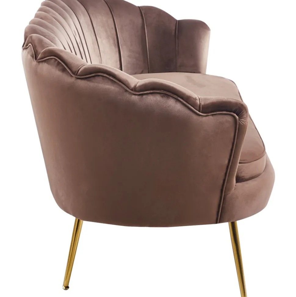 3-sits soffa i brun sammet - Kingsley + Möbeltassar