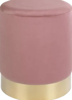 Sittpuff - Rosa/mässing + Fläckborttagare för möbler