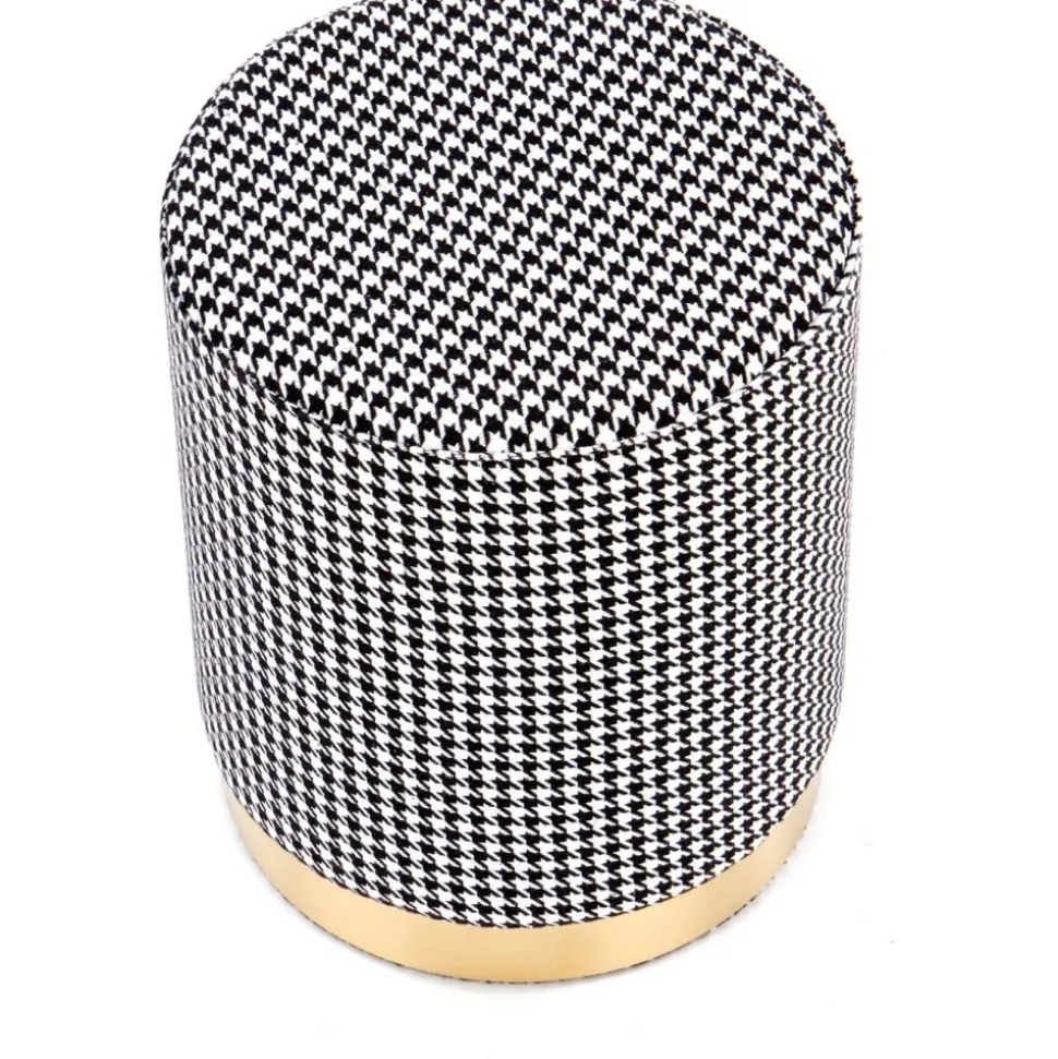 Sittpuff Surya - Svart & vit mönstrad