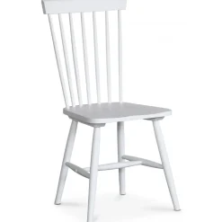 Skagen matgrupp; runt matbord Ø120 cm - Vit / brunoljad ek med 4 st vita Karl Pinnstolar + 3.00 x Möbeltassar