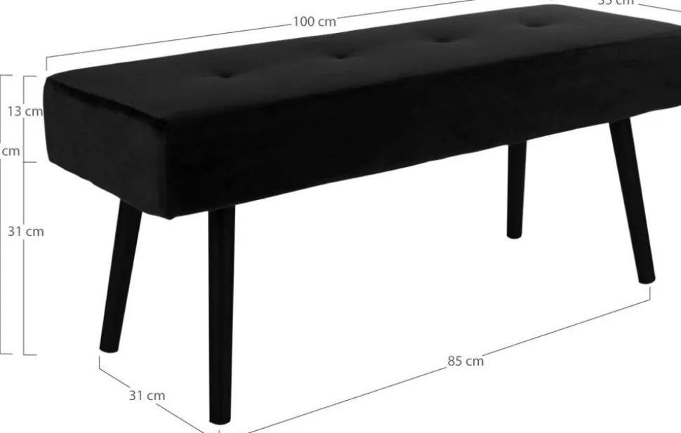 Skiby Sittbänk - Svart