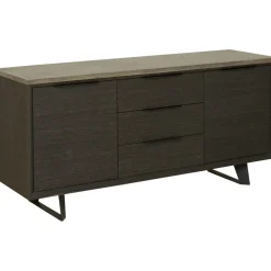 Skänk 160 cm bred mörkbetsad ek med betongskiva + Fläckborttagare för möbler