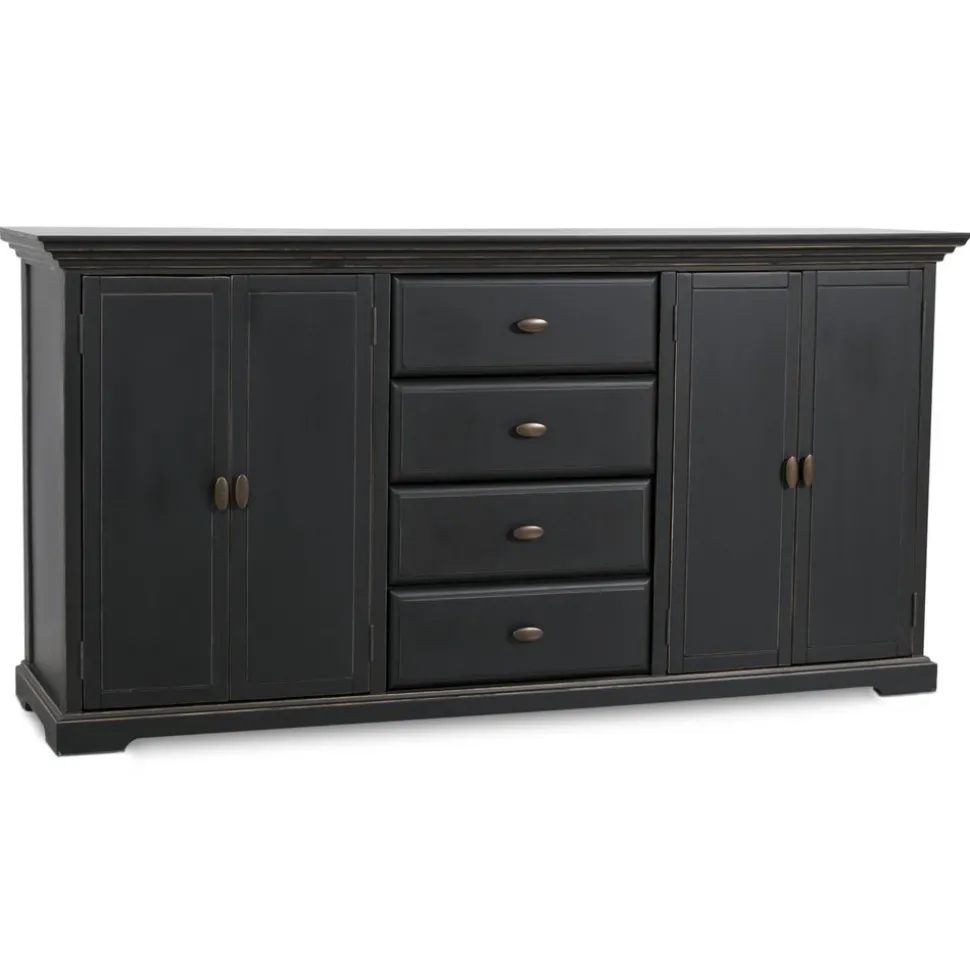 Skänk 180 cm bred svart + Fläckborttagare för möbler