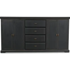 Skänk 180 cm bred svart + Fläckborttagare för möbler