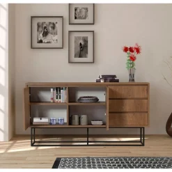 Skänk Ruba i valnöt - 140 cm + Möbeltassar