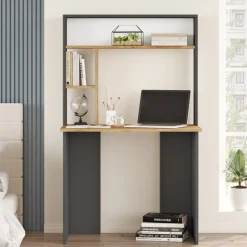 Skrivbord 90 cm brett - Furu/antracit