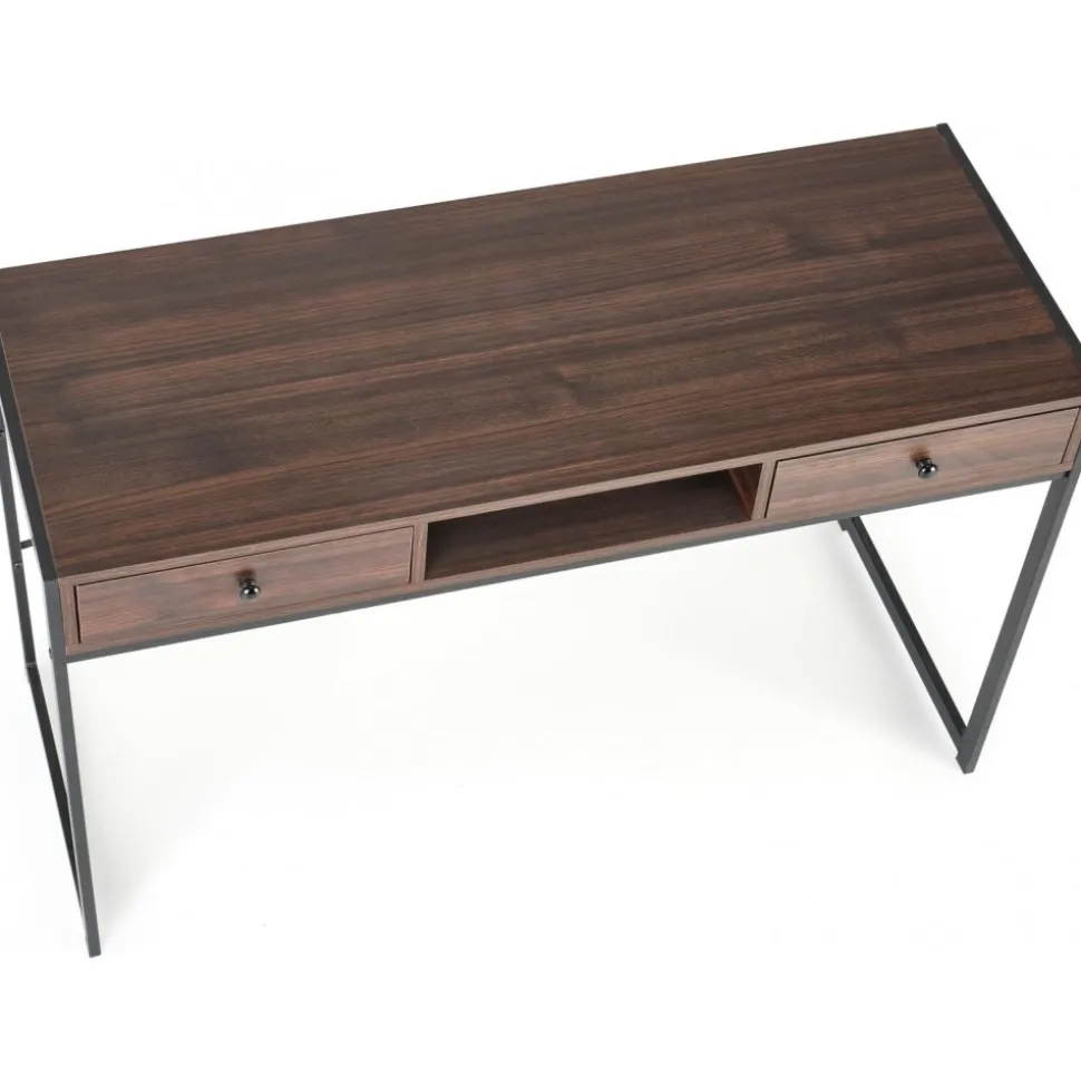 Skrivbord med lådor valnöt 123 cm bred