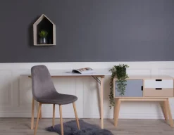 Skrivbord 120x60 cm - Vit/natur