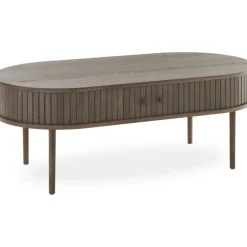 Slide soffbord 120 x 60 cm - Brunlackad ek