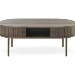 Slide soffbord 120 x 60 cm - Brunlackad ek