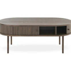 Slide soffbord 120 x 60 cm - Brunlackad ek