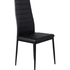 Slim matstol i svart PU