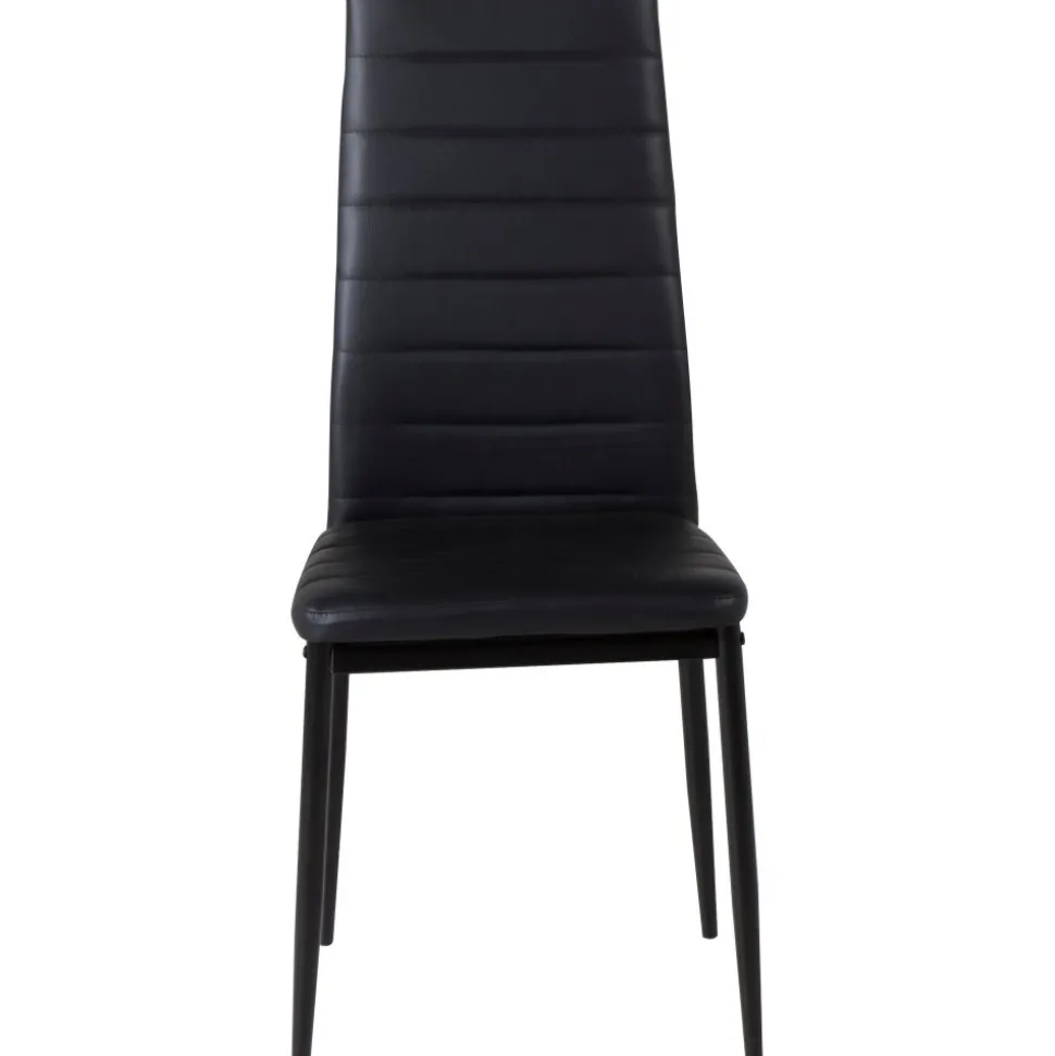 Slim matstol i svart PU