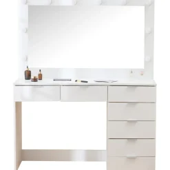 Sminkbord med belysning och förvaring + Möbeltassar