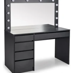 Sminkbord med LED-belysning svart - Facada